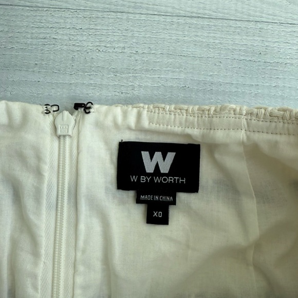 W by Worth Striped Woven Black and White Fringe Skirt X0 - Picture 5 of 7